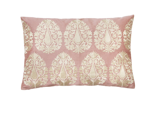 Nude Pink Embroidered Cushion