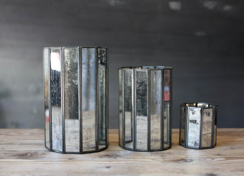 Riba Mirrored T-Light Lanterns