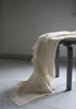white textured woven wool blanket