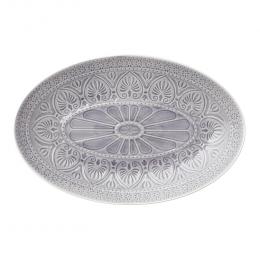 Large Stoneware Platter in Light Mushroom Grey
