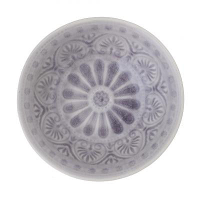 Grey Patterned Stoneware Bowl Medium