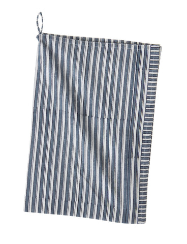 Stripe tea towel in blue