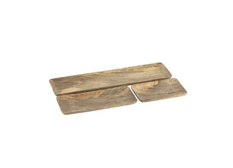 Set of Three Mango Wood Serving Platters