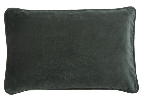 Velvet cushion with button detail closure