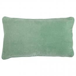 Green Velvet Button Closure Cushion