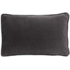 Grey Velvet Button Closure Cushion